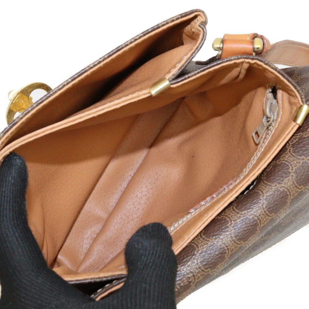 Celine Retro Leather Brown Bag Macadam Shoulder Crossbody - Picture 6 of 7